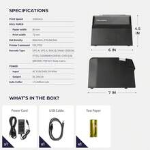 Impresora térmica de recibos USB de 80mm, impresora de cocina para restaurante con cortador automático, conectividad de interfaz USB Ethernet - Tipo de Enchufe B USA (110-127V) - Ver 5