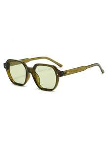1 Pair Men's Square Minimalist Rivet Multifunctional Fashion Fashion Glasses - Green - View 6