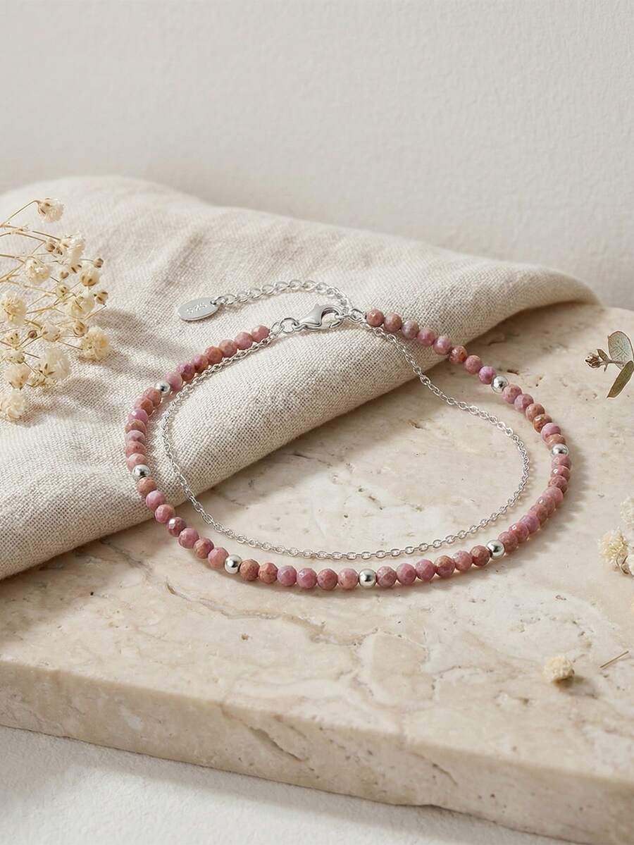ORSA JEWELS 1 Chiếc vòng chân bạc 925 mạ vàng 14k, dây xích hai lớp màu tím ánh kim, trang sức tự nhiên, phụ kiện đeo chân cho nữ, quà tặng đám cưới, tiệc tùng, sinh nhật và Giáng sinh. Ít gây dị ứng và không phai màu. - SA88 - Xem 1