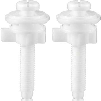 1/2 Pieces Toilet Seat Screws Replacement Kit Plastic Bolts With Plastic Nuts And Washers Parts Kit For Fixing The Top Toilet Seat, White