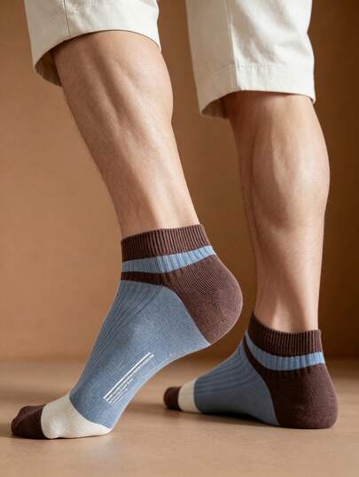 1 Pair Men's Short Socks Lightweight For Spring & Summer,Street Fashion Style/ Street Look/Hip Hop Style,Soft And Breathable,Lightweight And Skin-Friendly,Moisture Wicking, High Elasticity, Durable And Comfortable Without Tightness,Suitable For Daily Street Wear, Street Snap