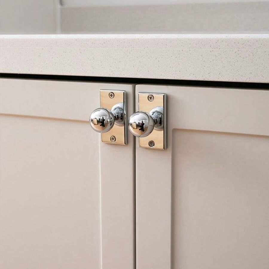 Guldfärgat runt kulhandtag för skåp med skruvar, tillgängligt med dropshipping/skoskåp, utanpåliggande handtag - Multifärgad - Visa 1
