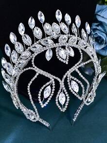 Luxurious Crystal Crown Headband, Bridal Hair Accessory Suitable For Wedding And Party,Festival,Elegant - Multicolor - View 5