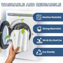 Mop Pa Replacemen Compate Wit 2 Flat Mop Stem Replace Mop Ea  Mop Macine Wasable Reusable Microfir Pad Refills  Floor Cleaning 6 Pack - 6 件裝 白灰色 - 查看 2