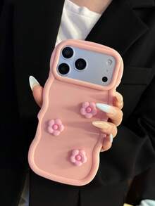 Ốp lưng điện thoại silicon thiết kế hoa macaron 3D mới nhất năm 2026, chống sốc, tương thích với Samsung Galaxy S26, S25, S24, S24Plus/S24+, S24Ultra, S24FE, S20, S21, S22, S23 và 11/11 Pro/11 Pro Max, 12/12 Pro/12 Pro Max, 13/13 Pro/13 Pro Max, 14/14 Pro/14 Pro Max, 15/15 Pro/15 Pro Max, 16/16 Pro/16, 17 Pro Max - Hồng - Xem 2