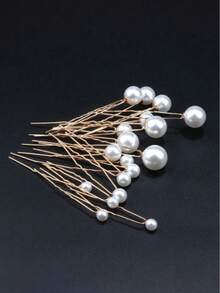 Bộ 18 chiếc kẹp tóc ngọc trai hình chữ U, kiểu dáng đơn giản hàng ngày, thích hợp cho tiệc cưới, tiệc chiêu đãi, phụ kiện tóc cô dâu. - Nhiều màu - Xem 2