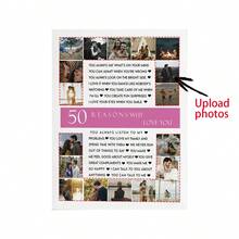 1pc 50 Reasons We Love You 50 Reasons We Love You Custom Poster, 50 Things We Love About You 50th Anniversary Gift For Ladies 50th Anniversary Gift For Gentlemen Customized Wall Art - Multicolor - View 3