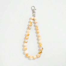 Single-Piece Simple Gradient Acrylic Bead Bag Chain, Dopamine-Colored Beaded Keychain Car Pendant - Apricot - View 13