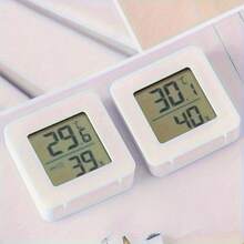 Termómetro y higrómetro digital mini, pantalla electrónica, alimentado por batería de botón, material de plástico, apto para interiores y exteriores, sin necesidad de enchufar, batería no recargable - Multicolor - Ver 5
