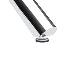 Round Dining Table With Tempered Glass Top And Metal Legs, Coffee Table, Modern And Minimalist Dining Table, 80 * 80 * 76 Cm - Transparent + Silver - View 10