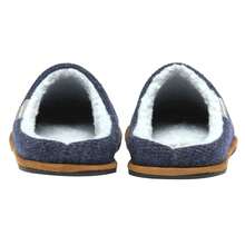 Dunlop - Mens Slip On Mule Slippers | Memory Foam Slippers With Hard Traction Rubber Sole - Navy - View 4