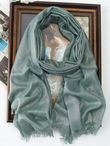 1件优雅女士四面印花锦缎围巾沙滩巾头巾 - 彩色 - 查看 23