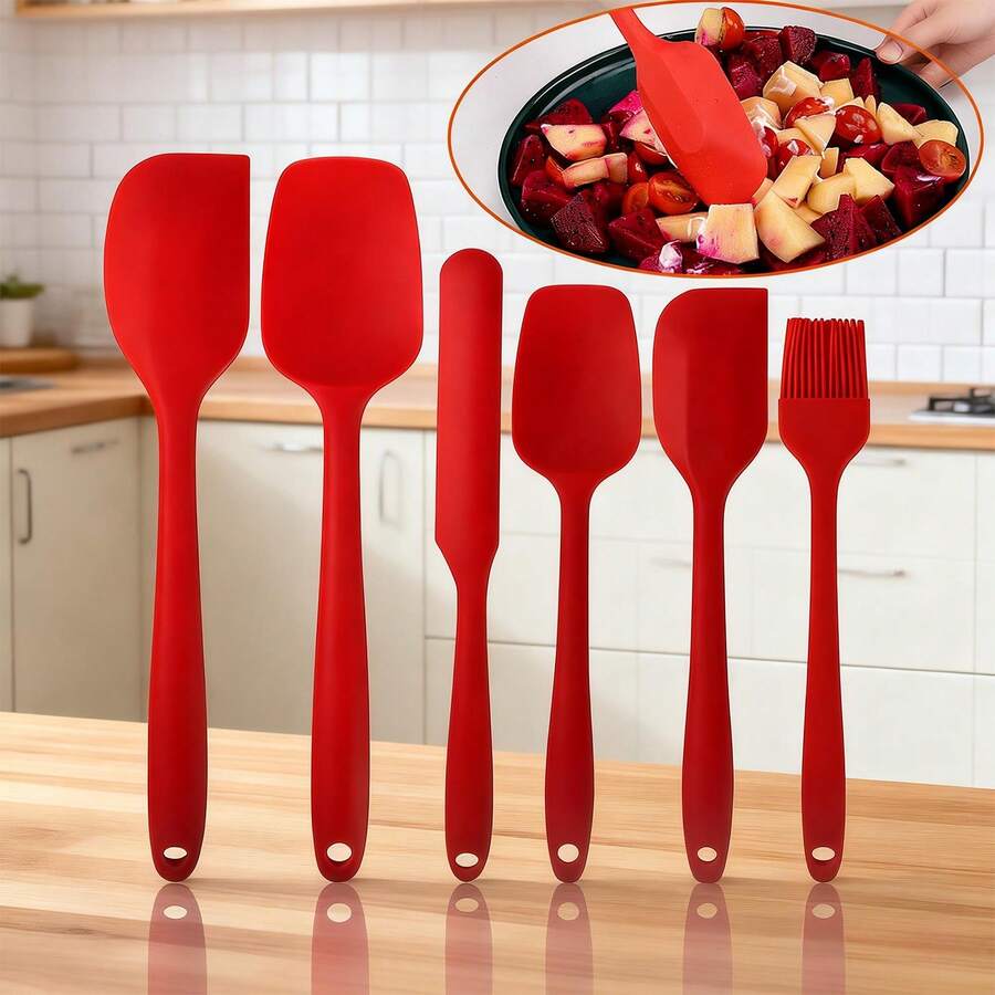 18 piezas/3 sets Utensilios de cocina de silicona, Juego de herramientas de hornear que incluye pincel para untar, espátula, cuchara, antiadherente, resistente al calor, para cocinar y hornear - Ver 1
