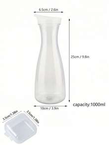 Durable Acrylic Square Plastic Water Bottle With Lid Transparent Juice Container Cold Pressed Juice Decanter Bottle Suitable For Chilled Juice And Milk Sealed Cold Water Bottle Suitable For Kitchen Restaurant And Bar Kitchen Accessories - Multicolor - View 5
