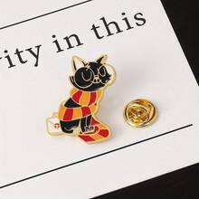 Unisex Magic Cat Hard Enamel Pin Cute Cartoons Animal Scarf Black Cats Brooch Fashion Backpack Pins - Style 1 - 查看 9