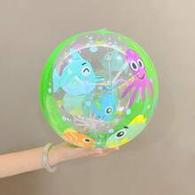 1pc Transparent Inflatable Ball, PVC Colorful Transparent 3D Beach Ball, Inflatable Pool Toy, Flamingo, Octopus, Dinosaur, Wave Unique Pool Ball, Underwater Party Decor, Suitable For Family Gathering, Party, Pool - Multicolor - View 12
