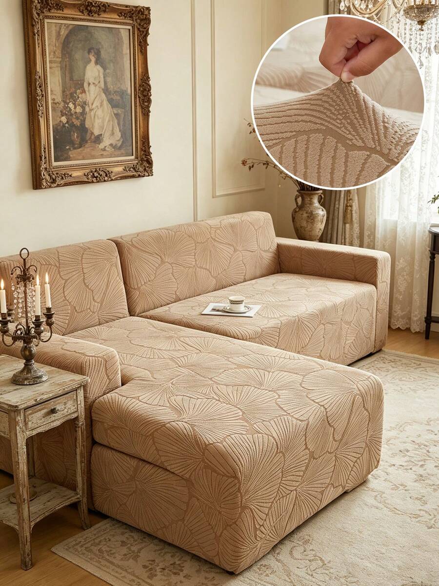 1 tấm bọc ghế sofa họa tiết lá cây, kiểu dáng tối giản hiện đại Bắc Âu, dày dặn, co giãn tốt, phù hợp với ghế sofa 1/2/3/4 chỗ ngồi hình chữ L, trang trí phòng khách, phòng ngủ, phòng khách sạn.