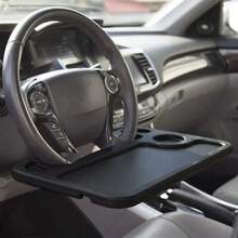 1pc Car Steering Wheel Desk, Featuring Double-Sided Usage. A Multi-Functional In-Car Storage Rack That Can Transform Into A Laptop Desk To Facilitate In-Car Office Work; Can Also Be Used As A Car Dining Tray To Make Meals More Comfortable On The Road; And Serves As A Stable Laptop Stand, Practical And Convenient. - 1pc Car Steering Wheel Table - View 5
