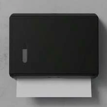 1pc Large Capacity 200+ Tissue Box, Includes Punching Installation And Punch-Free Installation Accessories, High Hardness Plastic Material, Wall-Mounted Paper Towel Holder For Commercial Bathroom, Waterproof Tissue Box, Hotel & Kitchen Large Capacity Paper Towel Rack - Black - View 8