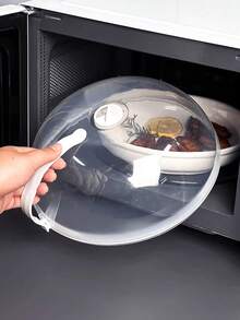 1pc Microwave Splash Guard, Transparent Microwave Food Cover, Reusable Splash & Oil Proof Seal, Heat Resistant Kitchen Cover - Multicolor - View 8