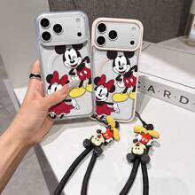 This Disney Mickey Mouse Pattern Lanyard Phone Case Features A Strong Magnetic Closure And Full Coverage Of Acrylic And TPU Material. It's Shockproof, Lightweight, And Suitable For IPhone17/16/11/13/15/15 Plus/15 Pro/15 Pro Max/12/14 Pro Max/11 Pro Max/12 Pro/12 Pro Max/13. It's A Popular Birthday Gift, Business Gift, Durable, Stain-Resistant, And Fingerprint-Resistant New Phone Case For Men And Women. It Also Includes A Mickey Mouse Phone Case And Mickey Mouse Doll Bracelet. Compatible With SamsungGalaxy S20, S21, S22, S23, And S24 Series. It's The Perfect Gift For Friends And Family. This Stylish Phone Case Is Fun, Lightweight, And Durable. IPhone17 Pro Max Phone Case, Minnie Phone Case. - Clear - View 3