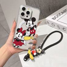 This Disney Mickey Mouse Pattern Lanyard Phone Case Features A Strong Magnetic Closure And Full Coverage Of Acrylic And TPU Material. It's Shockproof, Lightweight, And Suitable For IPhone17/16/11/13/15/15 Plus/15 Pro/15 Pro Max/12/14 Pro Max/11 Pro Max/12 Pro/12 Pro Max/13. It's A Popular Birthday Gift, Business Gift, Durable, Stain-Resistant, And Fingerprint-Resistant New Phone Case For Men And Women. It Also Includes A Mickey Mouse Phone Case And Mickey Mouse Doll Bracelet. Compatible With SamsungGalaxy S20, S21, S22, S23, And S24 Series. It's The Perfect Gift For Friends And Family. This Stylish Phone Case Is Fun, Lightweight, And Durable. IPhone17 Pro Max Phone Case, Minnie Phone Case. - Hồng - Xem 7