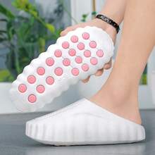 NEW BRADER 女士EVA拖鞋，白色和粉色，透气防滑，按摩鞋底，舒适家居浴室拖鞋 - 粉色 - 查看 8