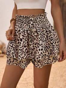 Quần short nữ họa tiết da báo, kiểu dáng thường ngày, thích hợp cho mùa hè. - Nhiều màu - Xem 5