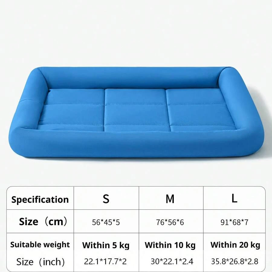 1pc Pet Pad, Dog/Cat Mat, Waterproof Dog/Cat Bed For Small/Medium/Large Pets, Cooling Pad For Summer, Scratch & Bite Resistant, Easy To Clean, Suitable For All Seasons - Blue - View 1