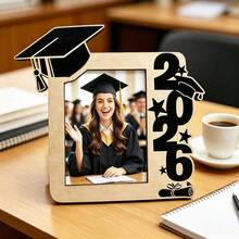 1/3pcs Class Of 2026 Wooden Graduation Photo Frame Ornament Suitable For 5-Inch Photos Plaque Tabletop Display, Personalized Graduation Gift For College Senior High School Students Home Office Desk Decor - Graduation Season Photo Frames - View 9