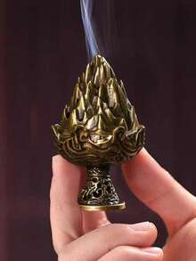 Vintage Mini Räucherstäbchen Brenner Tischdekoration, Kupferlegierung Räucherstäbchen Halter, Heimdekoration, Aromatherapie, Räucherstäbchen Turm, Agarholz Behälter, Teezeremonie, Einweihungsgeschenk, traditionelles Kulturgeschenk, Geburtstags-/Abschlussgeschenk - Bronze - Übersicht 3