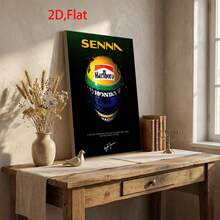 1pc Modern Racing Driver Helmet Canvas Poster, Famous World Champion Painting, Printed Graffiti Wall Art, Home Decoration Picture - Multicolor - View 2