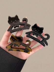 1/3 pièces Pinces à cheveux mignonnes de chat, pinces à cheveux de chaton écaille de tortue et noires avec nœud, accessoires de cheveux à forte prise pour femmes et filles, pinces à cheveux d'animal antidérapantes convenant aux cheveux épais et fins, décoration de cheveux de plage - Multicolore - Voir 6