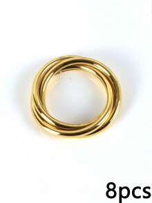 6/8/10/12pcs Gold Napkin Rings Elegant Napkin Holders Suitable For Wedding, Lunch, Christmas, Thanksgiving, Dinner, Party, Buffet - Gold - View 10