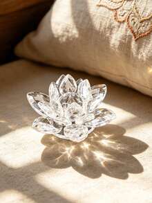 1pc Lotus Shaped Desktop Decor, Suitable For Home Decoration, Bedroom Best Gifts Birthday Graduation - Clear - View 5