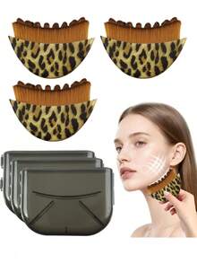 Lymphatic Contour Face Brush Lymphatic Drainage Massage Double Chin Reducer Lymphatic Drainage Brush For Face Ergonomically Designed To Fit The Skin Precisely And Relieve Fatigue - Leopard - View 12