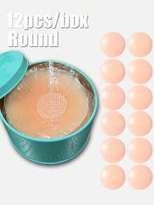 12/2 Pairs Reusable Invisible Nipple Covers, Seamless Non-Slip, Suitable For Various Occasions, Invisible Bra For Wedding Dresses, Strapless Dresses, Party Evening Gowns - Multicolor - View 9