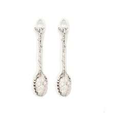 1/5/10 chiếc thìa lá hợp kim chạm khắc cổ điển có điểm nhấn bằng pha lê, thìa cà phê kem sáng tạo cho cốc khi trở lại trường - Bạc - Xem 17