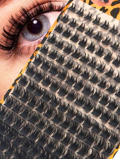 168PCS 8-16MM D Curl Manga Lash Clusters, Individual False Eyelashes, Natural Thick Segmented Anime Lashes, Reusable DIY Lash Extensions For Daily & Party Wear, UK/EU Stock