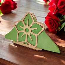 Servilleteros MDF Florales Armables DIY para Pintar Paquete de 10 Piezas (7 Diseños Disponibles) Decoración de Mesa Eventos Fiesta Boda Cumpleaños 10 x 10 cm - Flor moderna 1005 - Ver 2