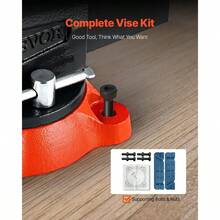 Vise, 5.5 Jaw Width, 5.5 Jaw Opening Multipurpose Vise With 360 Swivel Locking Base, 2.8 Throat Depth, Heavy Duty Ductile Iron Workbench Vise, Two-Way Jaws Clamping Round Pipes - 5.5 Inches + 4946 Lbs - View 5