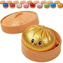 Glitter Dumpling Squishy - Random Glitter Dumpling Box, 10 Colors Dumplings Squishy Toy, More Surprises (Random-4PCS) - Multicolor 2 - View 12