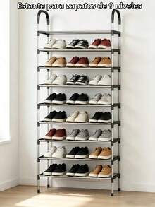 1pz Stainless Steel Shoe Rack, Freestanding Shoe Rack, Clothing Storage Cabinet, Shoe Rack With Shelf, Coat Rack Storage Cabinet, Clothes And Shoe Rack, Storage Rack, Suitable For Commercial Shoe Stores, Retail, Hallways, Bedroom, Bathroom , Office, Shoe Room - Silver - View 12