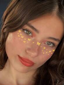 6pcs Shiny Freckle Holographic Stickers, Face Glitter Temporary Tattoos, Waterproof With Sparkling Star Pattern, Suitable For Parties And Music Festivals - Multicolor - View 8