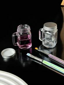 Manicure Crystal Glass Cleaning Cup With Lid, Dedicated Nail Crystal Liquid Wash Brush Cup, Nail Art Wash Cup - Multicolor - View 4
