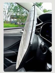 1/2pcs Car Steering Wheel Sunshade Cover, Cooling And Heat Insulation, Heat And Sun Protection, High-Temperature Resistant, Anti-Glare Design, Professional Summer Car Protection Cover, Suitable For Various Car Models - Multicolor - View 6