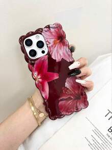 Ốp lưng điện thoại dày dặn, chống sốc, họa tiết hoa lượn sóng tối giản màu kem, tương thích với iPhone 17pro/17Air/17/17promax/16/11/16pro/16plus/16promax/16e/15Promax/13/14/12/XS/XR/7G/8P, chống rơi vỡ. - Nhiều màu - Xem 2