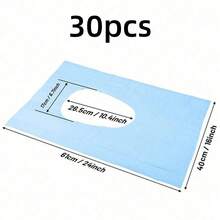 60 miếng bọc bồn cầu giấy dài, chống thấm nước, dùng một lần, thích hợp cho khách sạn, nơi công cộng, du lịch, khu vui chơi giải trí và sử dụng tại nhà. - Màu xanh lam - Xem 14