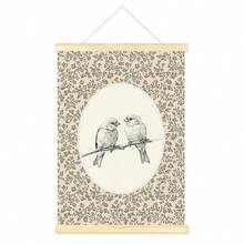 1 Piece Framed/Unframed Vintage Sparrow Bird & Floral Countryside Canvas Poster Wall Art Print, Minimalist Rustic Farmhouse Decor, Suitable For Dorm, Apartment, Living Room, Bedroom, Modern Home - Multicolor - View 3