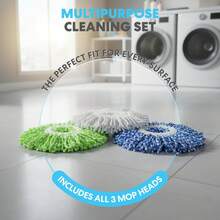 Spin Mop Cleaning System With 3 Microfiber Mop Heads, Red & Gray Or Red & Black, Efficient 360 Spinning Hardwood Or Tile, Hands-Wringing - 紅/黑 - 查看 6
